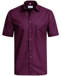 GREIFF Kurzarmhemd BASIC Herren Corporate Hemd Lila/Dunkelrot/Rosa