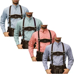 Trachtenhemd GW120x-SK Trachtenhemd mit Stehkragen fr Trachtenlederhosen kariert