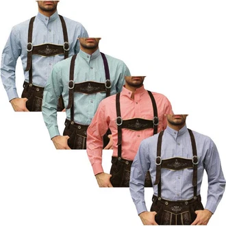 German Wear Trachtenhemd mit Stehkragen für Trachtenlederhosen (GW120)