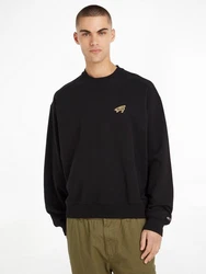 Tommy Jeans Sweatshirt TJM SIGNATURE CREW Schwarz/Rot
