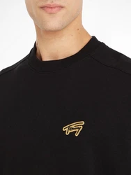 Tommy Jeans Sweatshirt TJM SIGNATURE CREW Schwarz/Rot