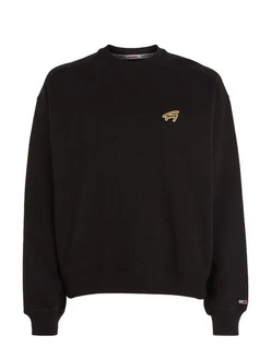 Tommy Jeans Sweatshirt TJM SIGNATURE CREW Schwarz/Rot