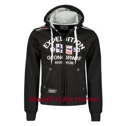 Geographical Norway Sweatjacke Hoodie Schwarz/Rosa