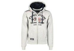 Geographical Norway Sweatjacke Hoodie Grau/Creme/Hellgrau
