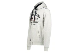 Geographical Norway Sweatjacke Hoodie Grau/Creme/Hellgrau