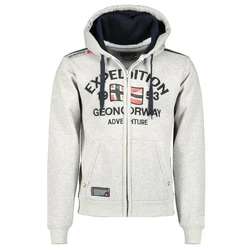 Geographical Norway Sweatjacke Hoodie Grau/Creme/Hellgrau