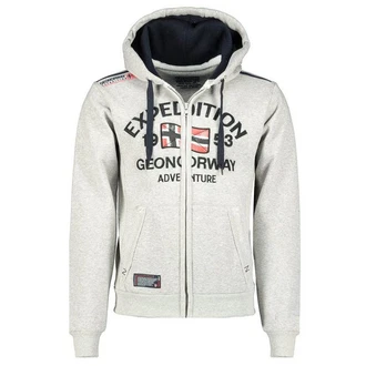Geographical Norway Sweatjacke Hoodie Grau/Creme/Hellgrau