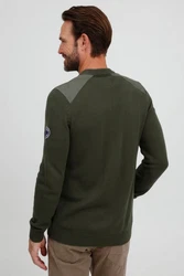 FQ1924 Strickjacke FQErland Dunkelgrün/Grün