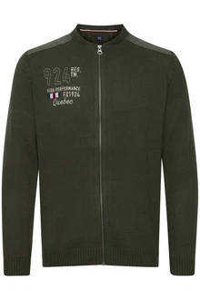 FQ1924 Strickjacke FQErland Dunkelgrün/Grün