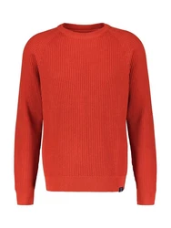 LERROS Strickpullover Fishermanstyle Orange/Rot
