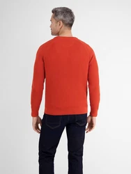 LERROS Strickpullover Fishermanstyle Orange/Rot