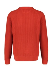 LERROS Strickpullover Fishermanstyle Orange/Rot