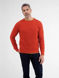 LERROS Strickpullover Fishermanstyle Orange/Rot