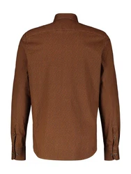 LERROS Langarmhemd Poplinhemd Braun/Orange