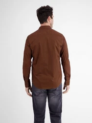 LERROS Langarmhemd Poplinhemd Braun/Orange
