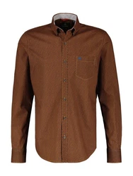 LERROS Langarmhemd Poplinhemd Braun/Orange