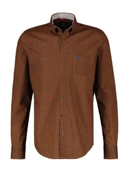 LERROS Langarmhemd Poplinhemd Braun/Orange