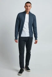 11 Project Strickjacke PRMelker Dunkelblau/Grau/Hellblau