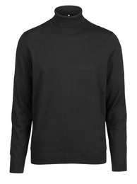 Rollkragenpullover Rollkragenpullover - Casual Fit - Merino - Einfarbig - Schwarz (1-tlg)