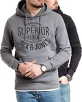 Jack & Jones Kapuzensweatshirt Hoodie mit Printdruck Grau/Dunkelgrau/Silber/Hellgrau Jack & Jones Kapuzensweatshirt Hoodie mit Printdruck Grau/Dunkelgrau/Silber/Hellgrau