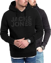 Jack & Jones Kapuzensweatshirt Hoodie mit Printdruck Schwarz