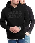 Jack & Jones Kapuzensweatshirt Hoodie mit Printdruck Schwarz