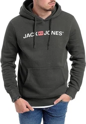 Jack & Jones Kapuzensweatshirt Hoodie mit Printdruck Dunkelgrün/Dunkelgrau/Schwarz