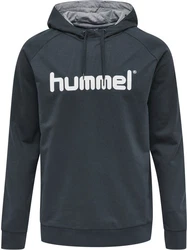 hummel Kapuzensweatshirt HMLGO COTTON LOGO HOODIE Dunkelgrau/Dunkelgrün/Grau