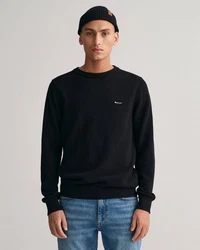 Gant Strickpullover R-Neck COTTON PIQUE C-NECK Dunkelblau/Schwarz