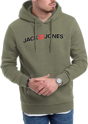 Jack & Jones Kapuzensweatshirt Hoodie mit Printdruck Dunkelgrün/Grün