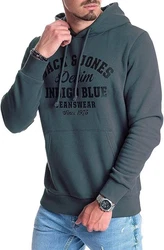 Jack & Jones Kapuzensweatshirt Hoodie mit Printdruck Grün/Khaki/Dunkelgrün/Grau/Hellgrün/Hellgrau
