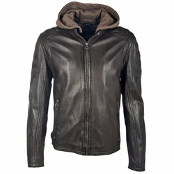 Gipsy by Mauritius Lederjacke Rylo LAKEV Dunkelgrün/Dunkelgrau/Grau/Dunkelbraun/Braun