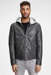 Gipsy by Mauritius Lederjacke Rylo LAKEV Dunkelgrau/Grau/Schwarz/Dunkelgrün