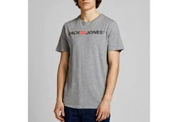Jack & Jones T-Shirt 2er Pack Logo Tee Crew Neck Grau/Dunkelgrau/Hellgrau