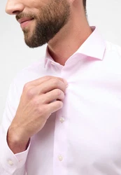 Eterna Langarmhemd SLIM FIT NON IRON Rosa/Lila