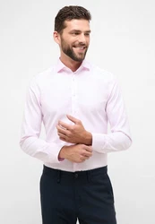 Eterna Langarmhemd SLIM FIT NON IRON Rosa/Lila