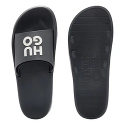 HUGO Nil Slid Badepantolette Schwarz/Dunkelblau/Blau