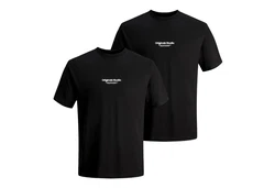 Jack & Jones T-Shirt 2er Pack Jorvesterbro Tee SS Crew Neck Schwarz