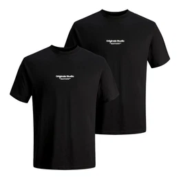T-Shirt 2er Pack Jorvesterbro Tee SS Crew Neck mit modischem Schriftzug auf der Vorderseite