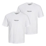 Jack & Jones T-Shirt 2er Pack Jorvesterbro Tee SS Crew Neck Weiß/Lila/Grau