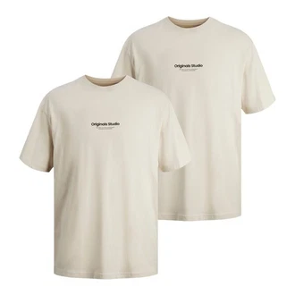 Jack & Jones T-Shirt 2er Pack Jorvesterbro Tee SS Crew Neck Beige/Weiß/Khaki Jack & Jones T-Shirt 2er Pack Jorvesterbro Tee SS Crew Neck Beige/Weiß/Khaki