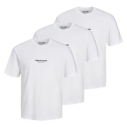 Jack & Jones T-Shirt Jorvesterbro Tee SS Crew Neck Weiß/Creme/Grau