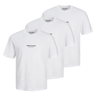 Jack & Jones T-Shirt Jorvesterbro Tee SS Crew Neck Weiß/Creme/Grau