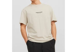 Jack & Jones T-Shirt Jorvesterbro Tee SS Crew Neck Beige/Weiß/Khaki/Braun