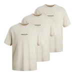 Jack & Jones T-Shirt Jorvesterbro Tee SS Crew Neck Beige/Weiß/Khaki/Braun