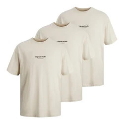 Jack & Jones T-Shirt Jorvesterbro Tee SS Crew Neck Beige/Weiß/Khaki/Braun