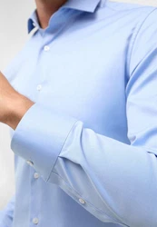 Eterna Langarmhemd SLIM FIT NON IRON Hellblau