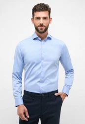 Eterna Langarmhemd SLIM FIT NON IRON Hellblau