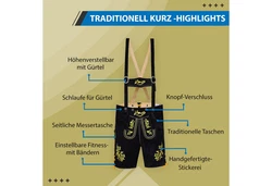 German Wear Trachtenlederhose GW721 Schwarz