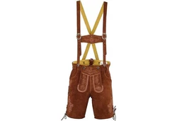 German Wear Trachtenlederhose GW720 Braun/Dunkelbraun/Lila/Khaki